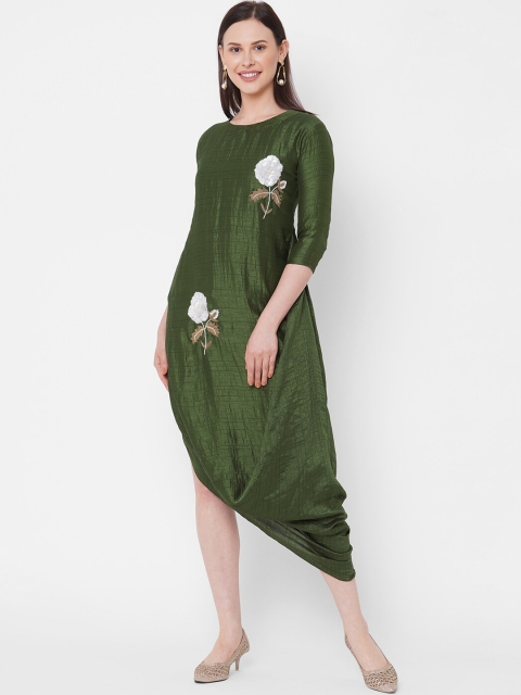 

FASHOR Women Green Solid Sheath Dress