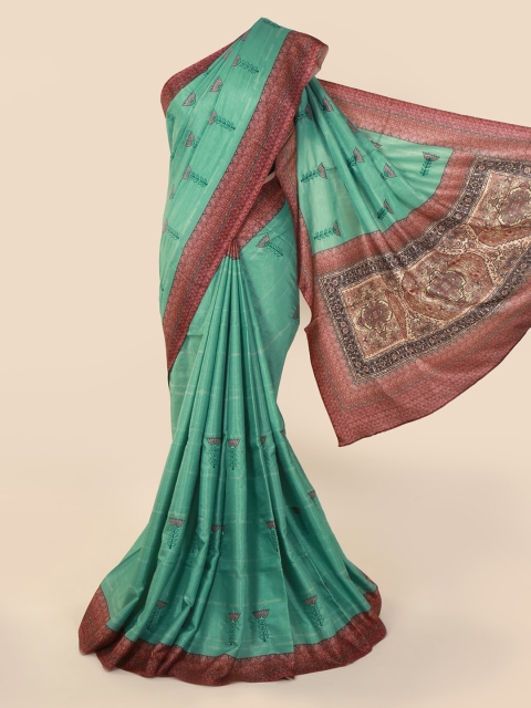 

Pothys Green Printed Jute Cotton Saree