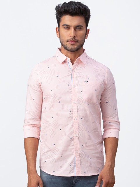 

SPYKAR Men Pink Slim Fit Printed Casual Shirt
