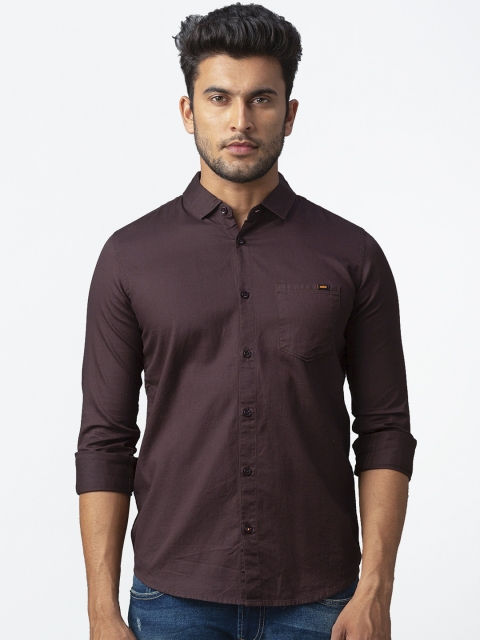 

SPYKAR Men Brown Slim Fit Solid Casual Shirt
