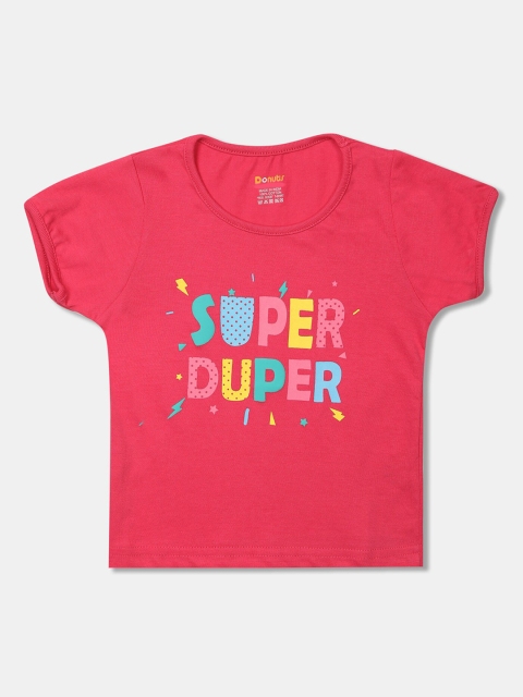 

Donuts Girls Pink Printed Round Neck T-shirt