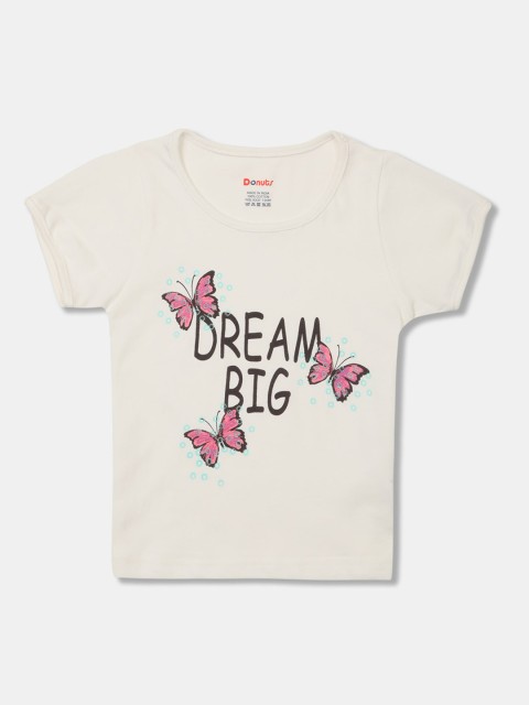 

Donuts Girls Off-White Printed Round Neck T-shirt