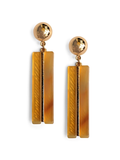 

Foxy Sperks Yellow & Gold-Toned Geometric Drop Earrings