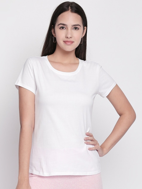 

Dreamz by Pantaloons Women White Solid Lounge T-Shirt
