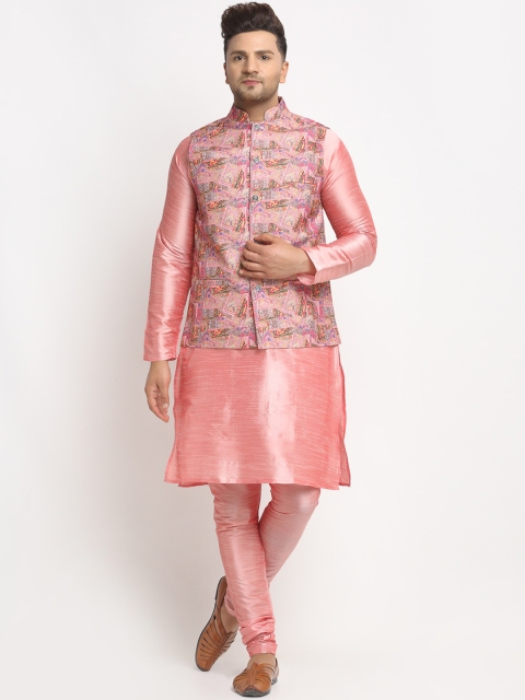 

Benstoke Men Pink Solid Kurta with Pyjamas
