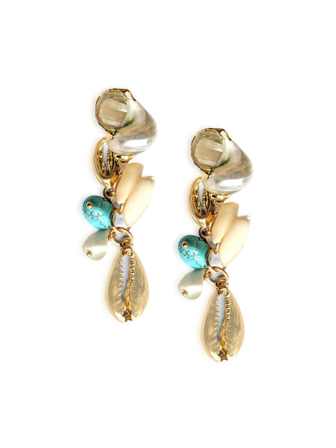 

Foxy Sperks Gold-Toned & Blue Classic Drop Earrings