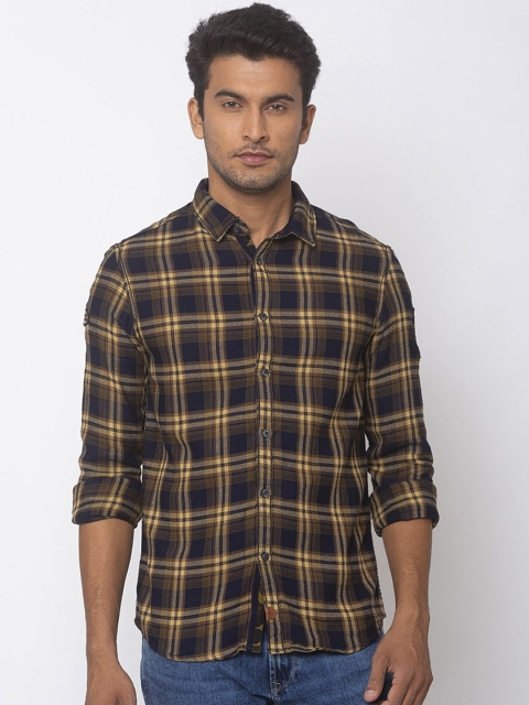 

SPYKAR Men Blue Slim Fit Checked Casual Shirt