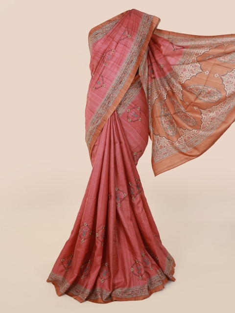 

Pothys Pink Woven Design Jute Cotton Saree