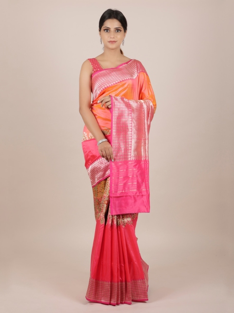 

Pothys Pink Pure Silk Woven Design Banarasi Saree