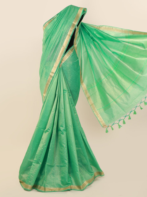 

Pothys Green Solid Tissue Saree