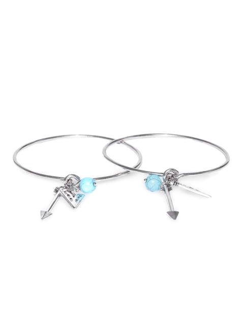 

CRZ Women Silver-Toned Alloy Rhodium-Plated Handcrafted Charm Bracelet