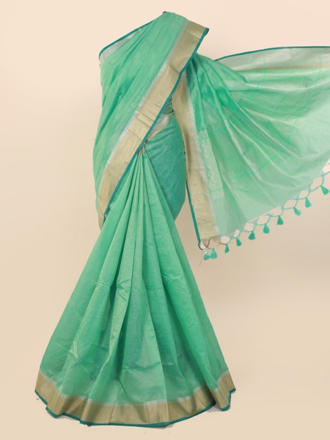 

Pothys Green Solid Tissue Saree