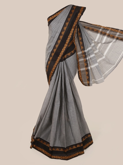 

Pothys Grey Checked Pure Cotton Saree