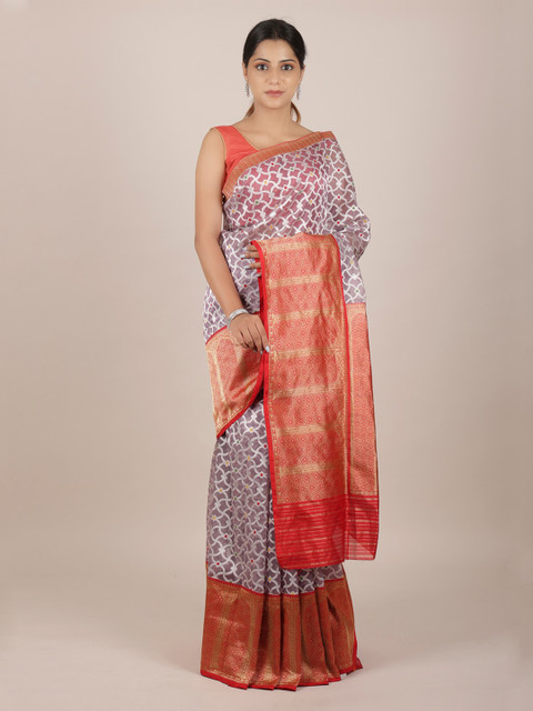 

Pothys Lavender Woven Design Pure Silk Saree