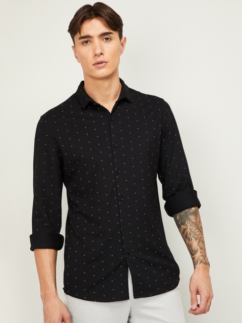 

CODE by Lifestyle Men Black Slim Fit Printed Casual Shirt