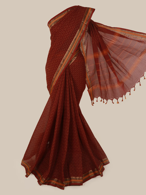 

Pothys Maroon Woven Design Pure Cotton Saree