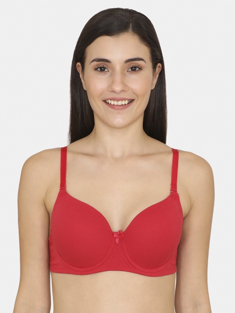 

Zivame Red Solid Underwired Lightly Padded T-shirt Bra ZI1135COREZSRED