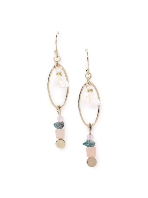 

CRZ Gold-Toned Contemporary Drop Earrings