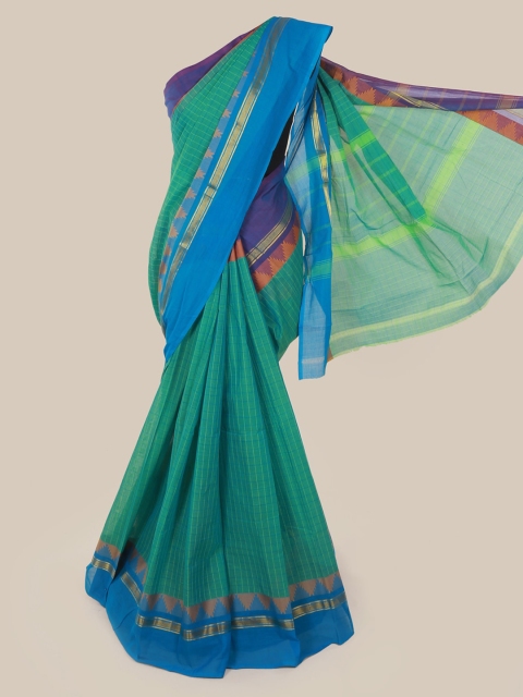 

Pothys Green Checked Pure Cotton Saree