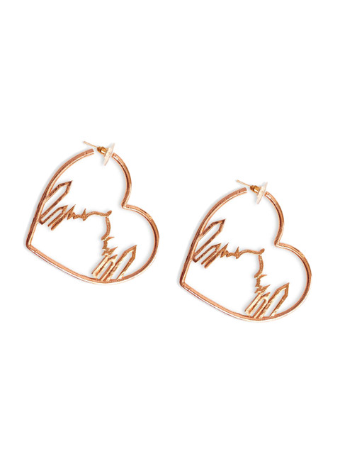 

Foxy Sperks Gold-Toned Contemporary Hoop Earrings