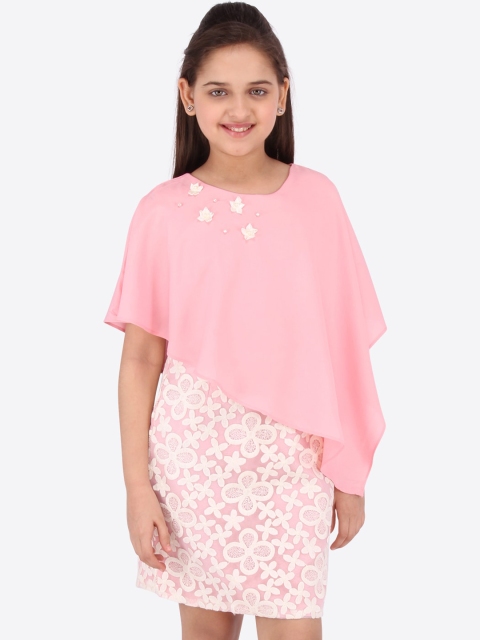

CUTECUMBER Girls Pink Printed A-Line Dress