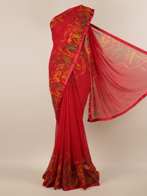 

Pothys Maroon Printed Poly Chiffon Saree