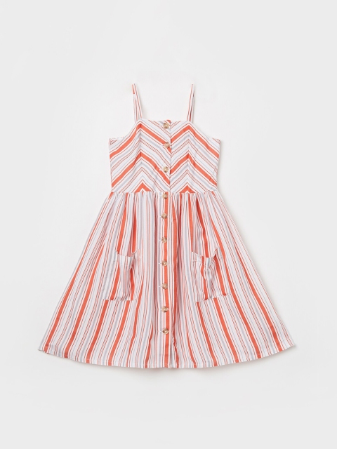 

Fame Forever by Lifestyle Girls Multicoloured Striped Fit and Flare Dress, Multi