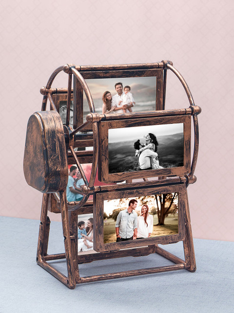 

Golden Peacock Brown Handcrafted Musical Ferris Wheel Table Top Photo Frame