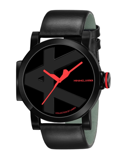 

LAMEX Men Black Leather Analogue Watch MINIMO-M1