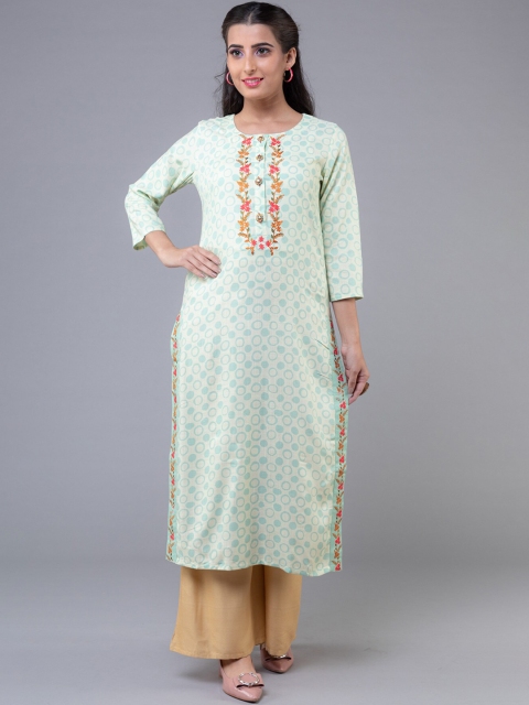 

KLM Fashion Mall Women Green Printed Kurta