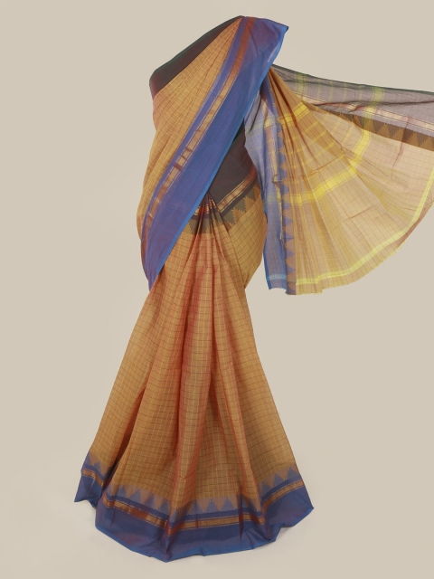 

Pothys Mustard Checked Pure Cotton Saree