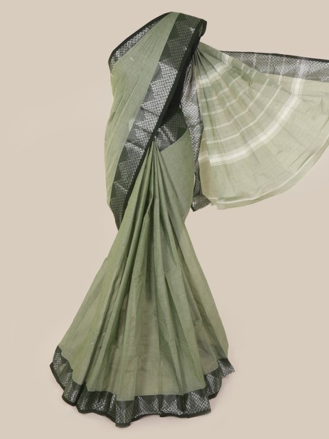 

Pothys Green Solid Pure Cotton Saree