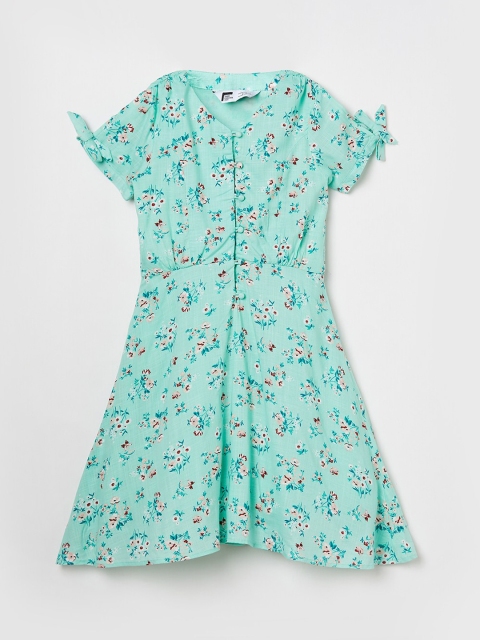 

Fame Forever by Lifestyle Girls Green Printed Fit and Flare Dress