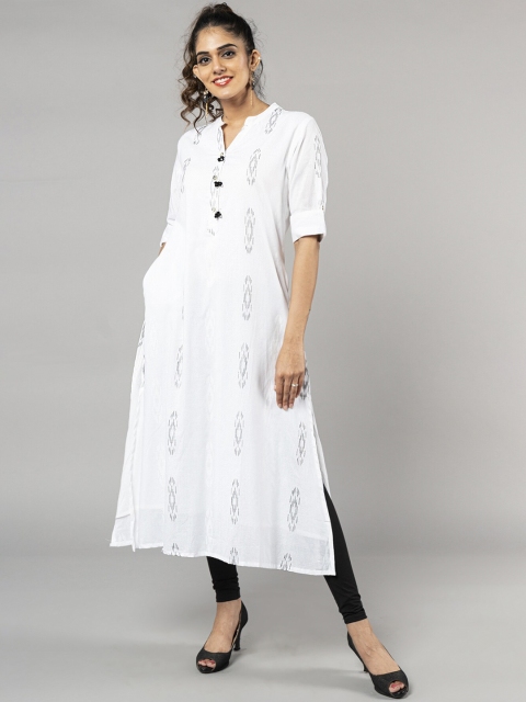 

KLM Fashion Mall Women White Printed Kurta