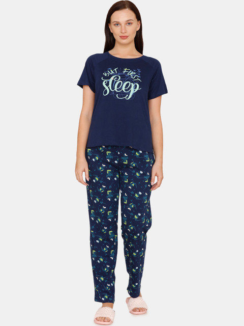 

Zivame Women Navy Blue Floral