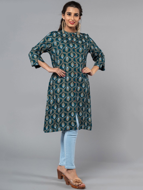

KLM Fashion Mall Women Green Floral Printed Kurta