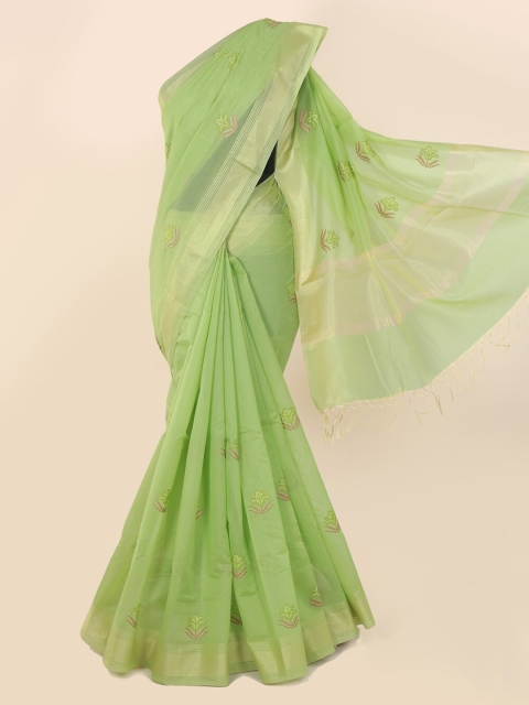 

Pothys Green Woven Design Cotton Blend Saree