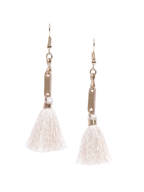 

CRZ Gold-Plated & White Contemporary Drop Earrings