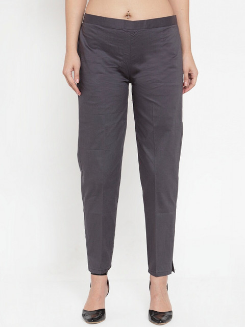 

Baani Creations Women Grey Regular Fit Solid Regular Trousers
