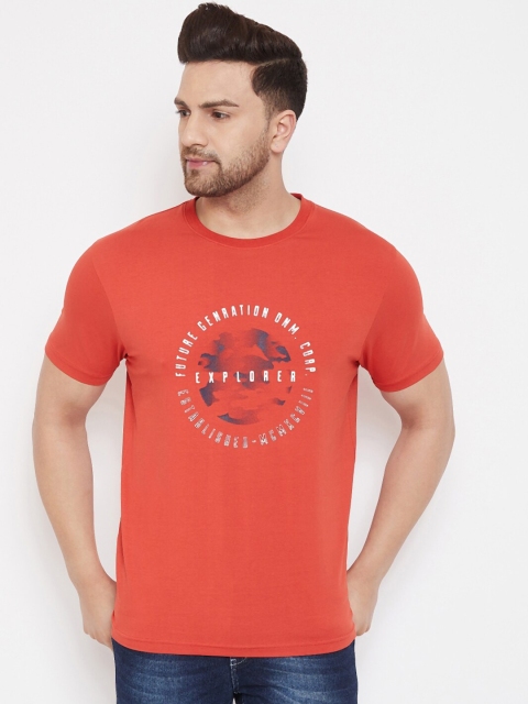 

98 Degree North Men Red & White Round Neck T-shirt
