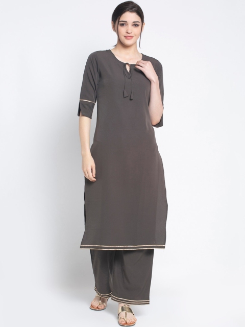 

ALC Creations Women Grey Solid Kurta with Palazzos