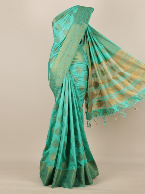 

Pothys Green Woven Design Jute Silk Saree