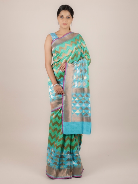

Pothys Green Pure Silk Woven Design Banarasi Saree