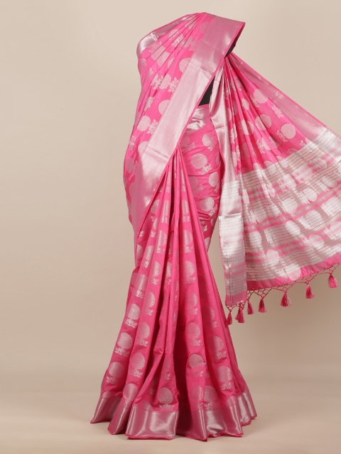 

Pothys Pink Woven Design Jute Silk Saree