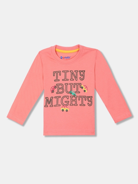 

Donuts Boys Peach-Coloured Printed Round Neck T-shirt
