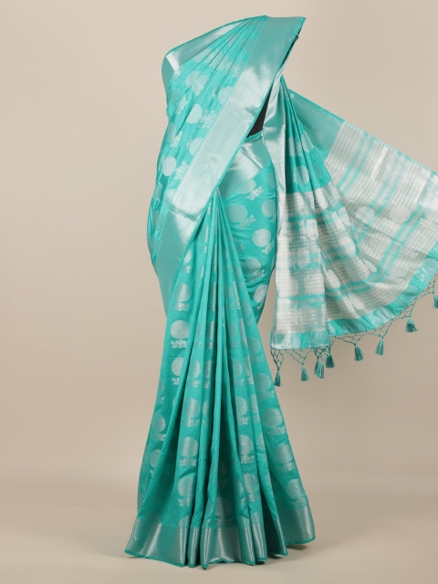 

Pothys Blue Woven Design Jute Silk Saree