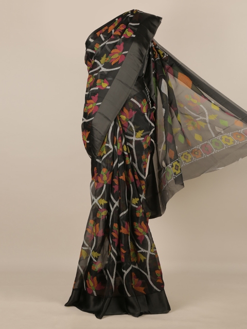 

Pothys Black Printed Poly Chiffon Saree