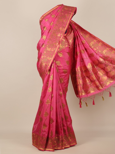 

Pothys Magenta Woven Design Jute Silk Saree