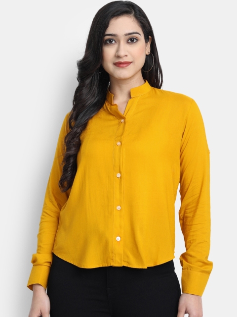 

Globon Impex Women Mustard Regular Fit Solid Casual Shirt