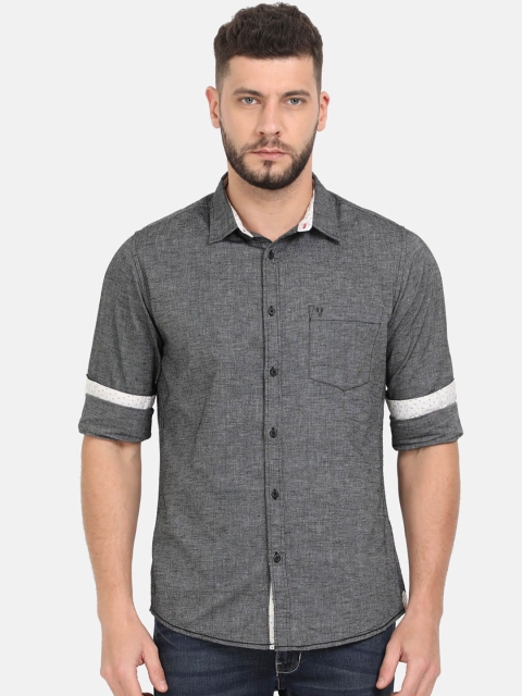 

VUDU Men Grey Regular Fit Solid Casual Shirt